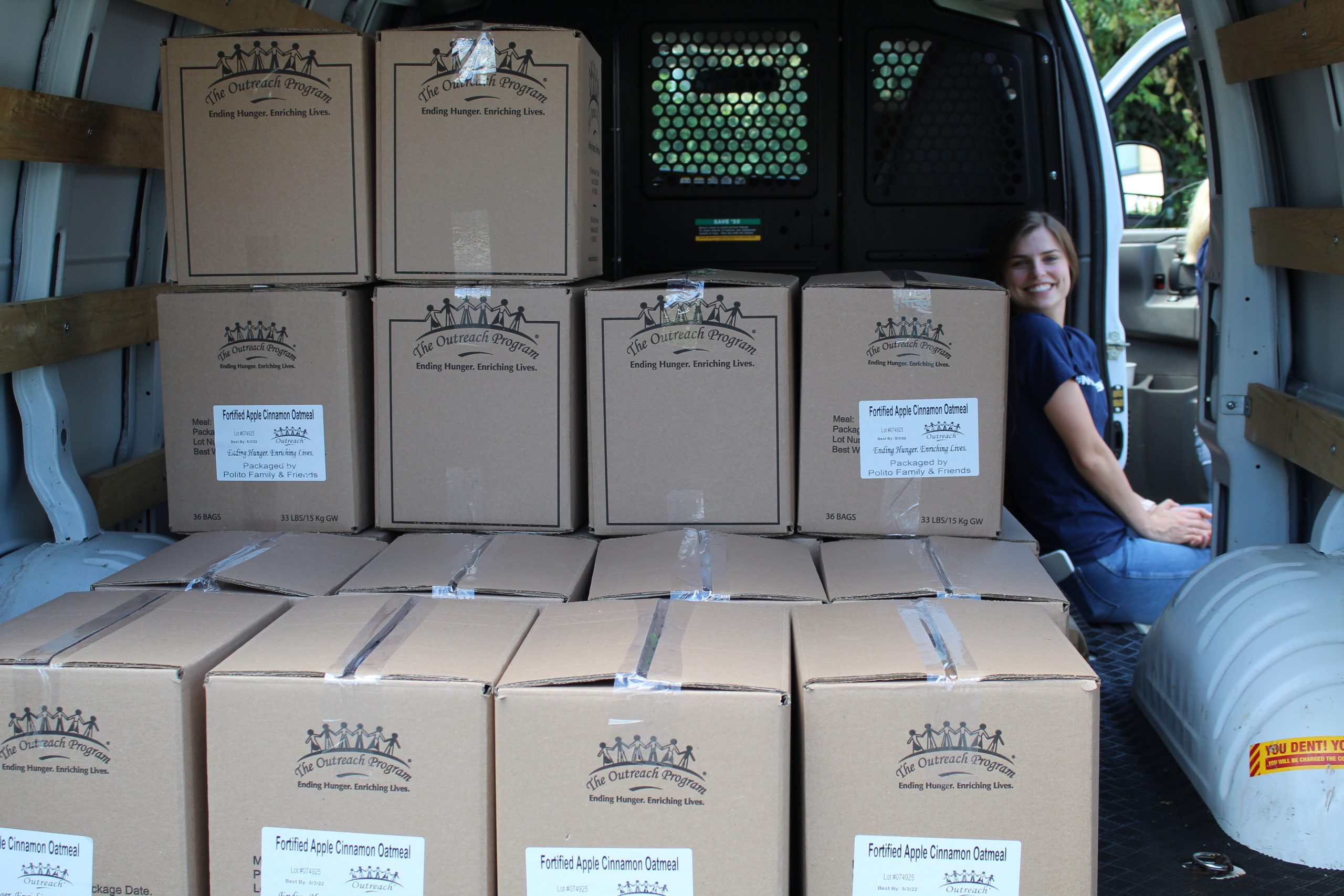IMG_0583 Boxes of food stacked neatly in a delivery van