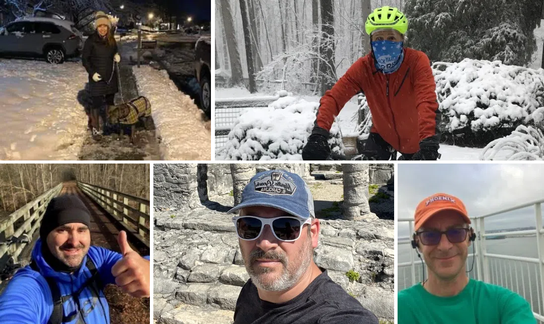 Photos of employees doing activities in the cold